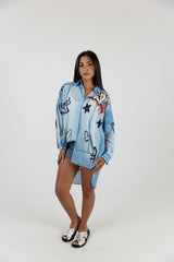 Jeans print Chemise- Oversize