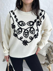 White Pull with black brodree