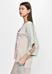 Beigx Jeans Sleeves Top