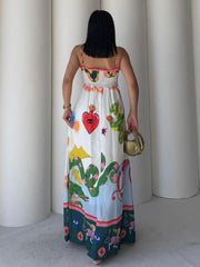 White Dress - Colorful Prints