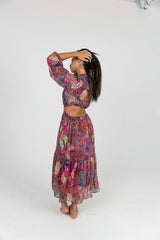 Colorful Fushia Chiffon Dress