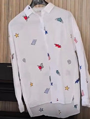 White Chemise With Colorful Prints