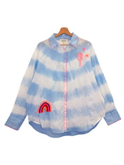 Cactus Rainbow Tie-Dye Button-Up Shirt