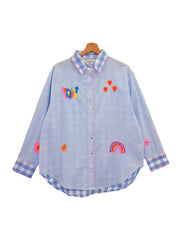 Baby Blue Striped Button-Up Shirt