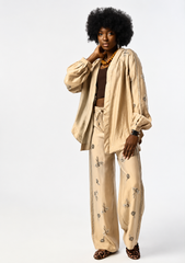 Handmade Sequin Pants Beig