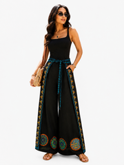 Suzani Garden Wide-Leg Pants