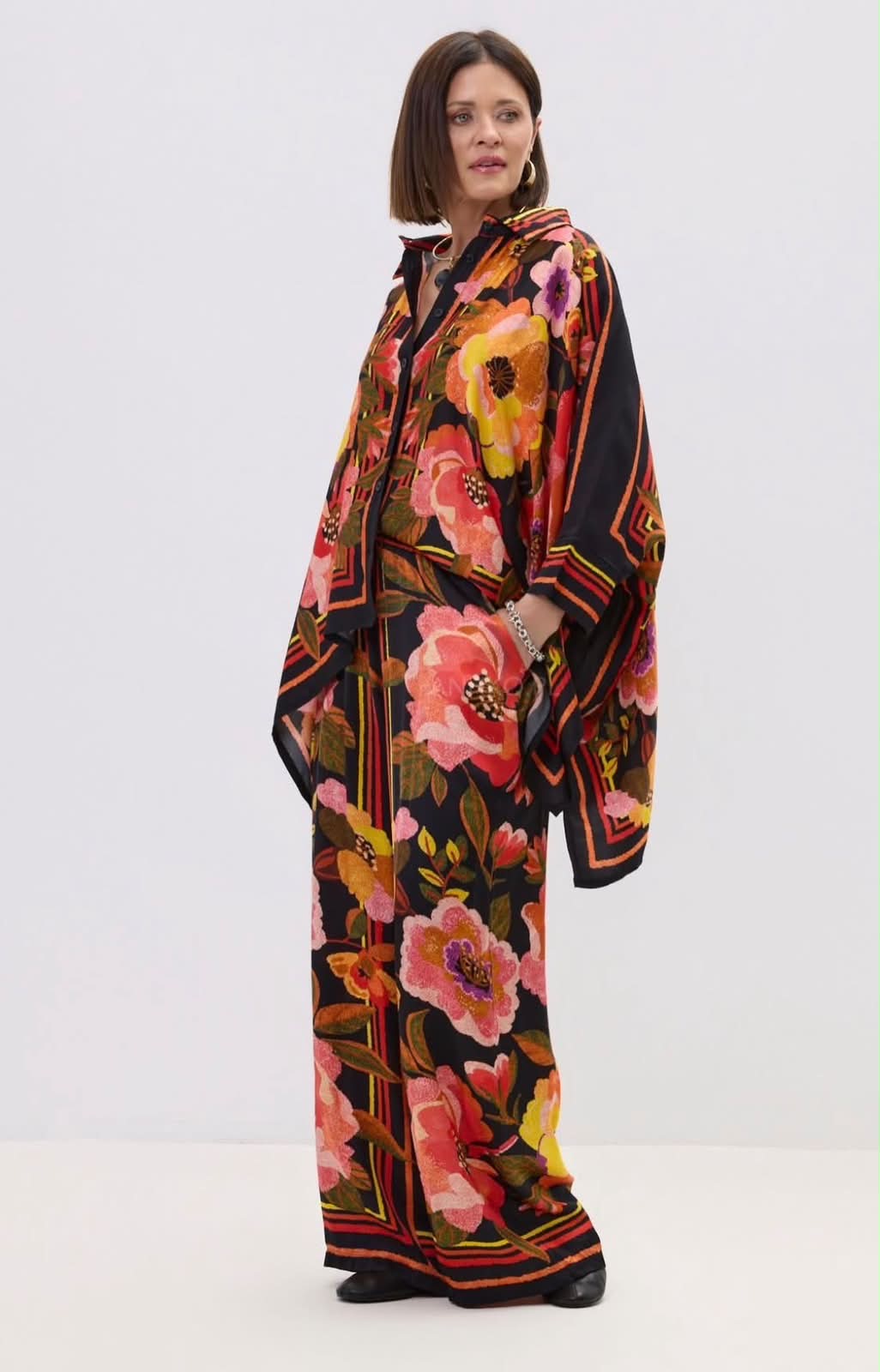 Silk Orange Floral Set