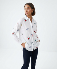 White Chemise With Colorful Prints