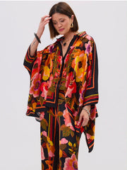 Silk Orange Floral Set