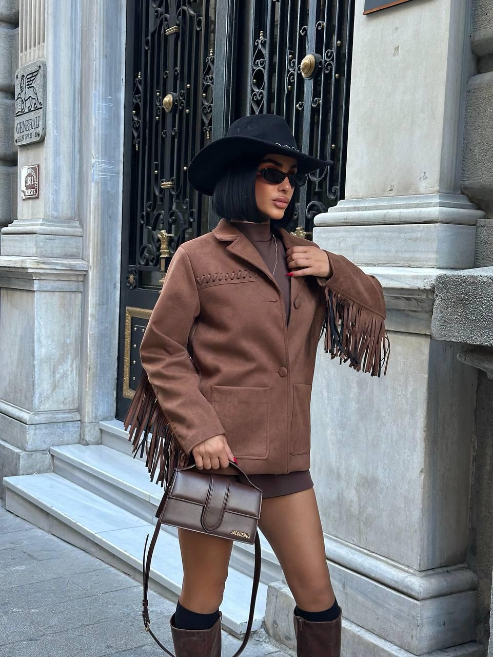 Fringes Camel Jacket