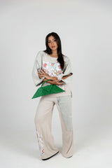 Beigx Jeans Sleeves Set