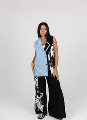 Star Pants & Vest Set with Stain Patches
