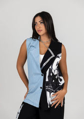 Star Pants & Vest Set with Stain Patches