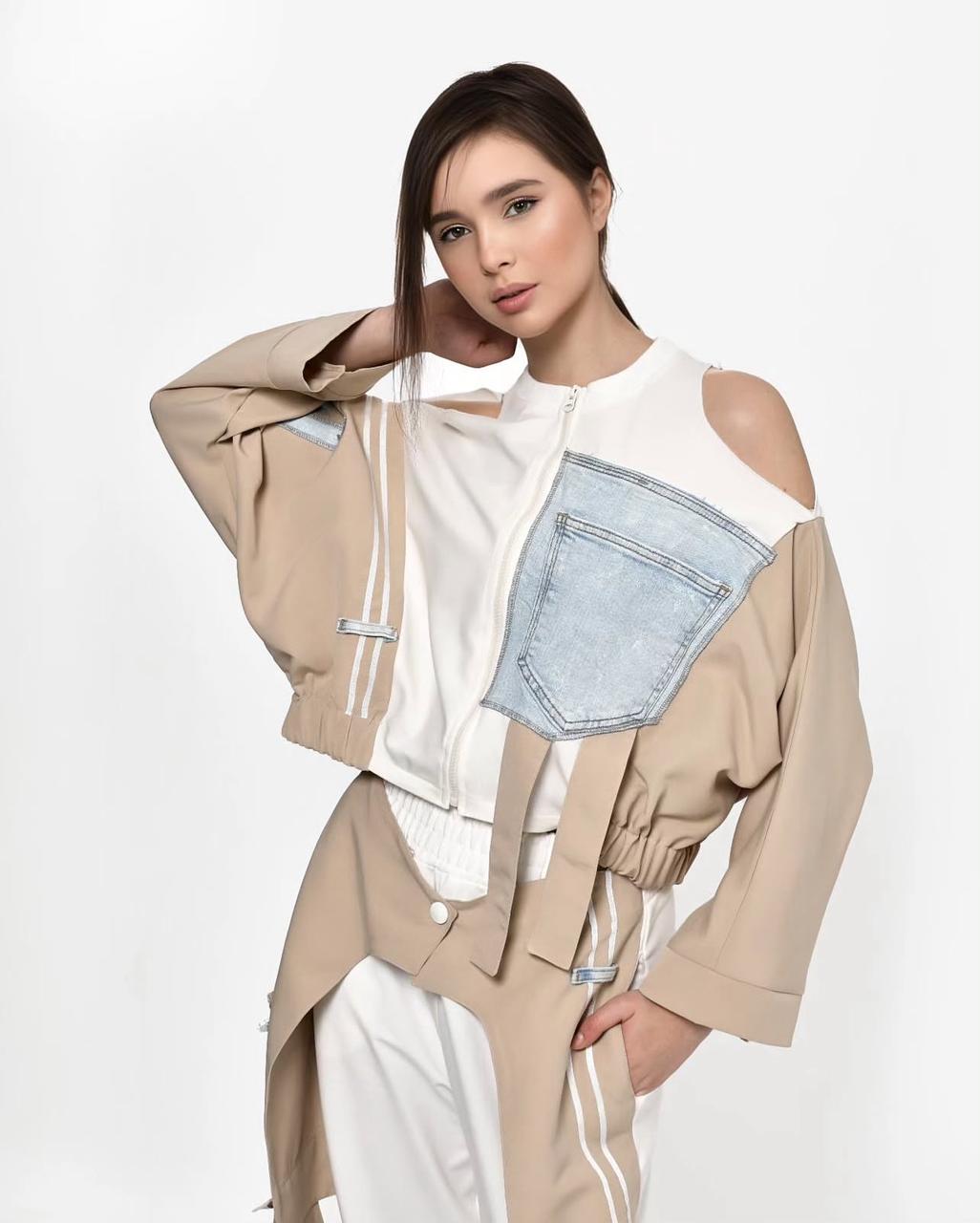 Jacket BeigxWhitexJeans