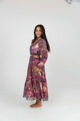 Colorful Fushia Chiffon Dress