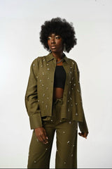 Short Olive Chemise