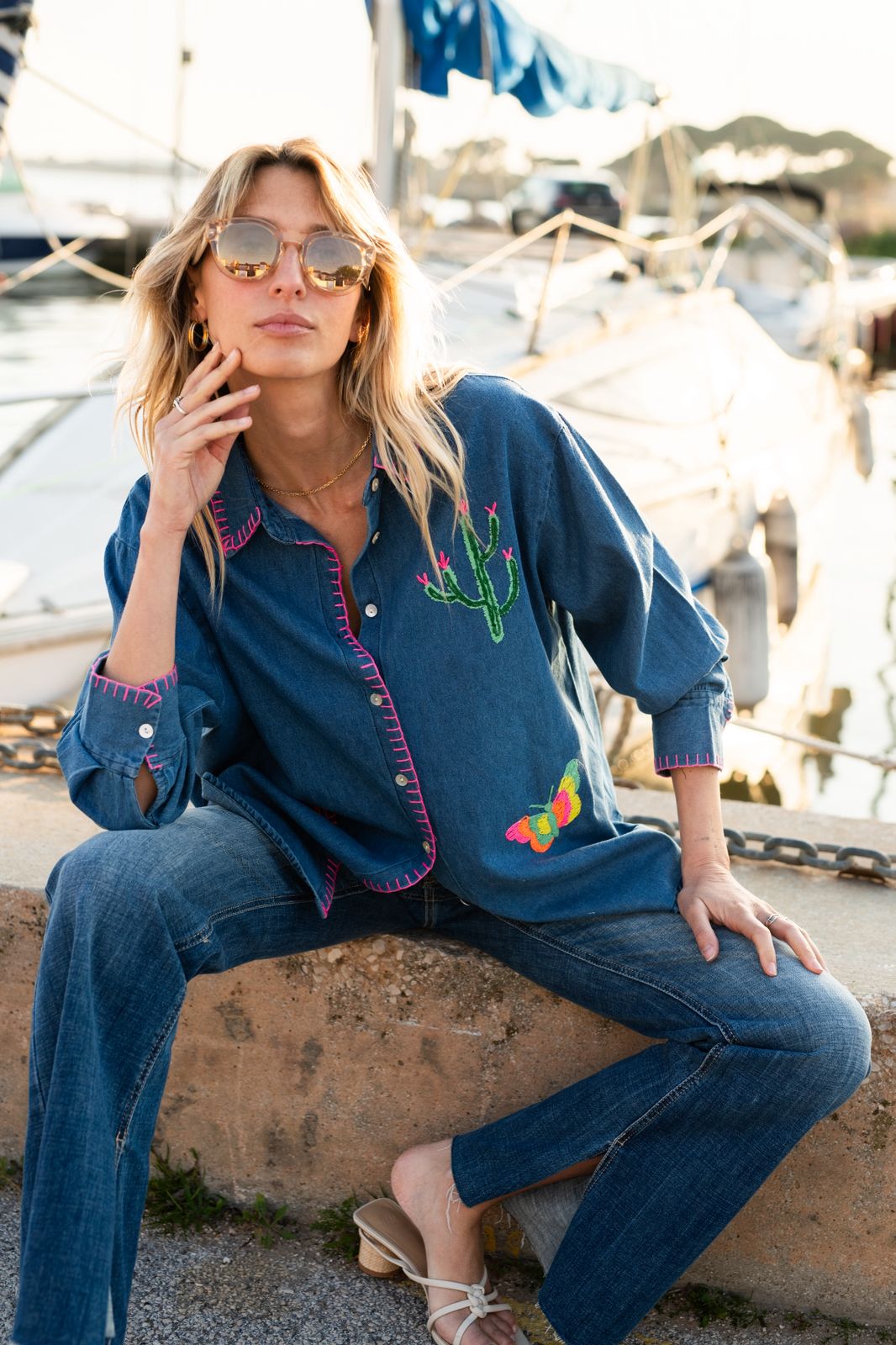 Desert Bloom Denim Shirt