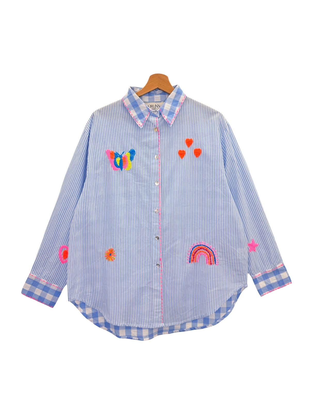 Baby Blue Striped Button-Up Shirt