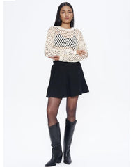Black Plysee Short Skirt