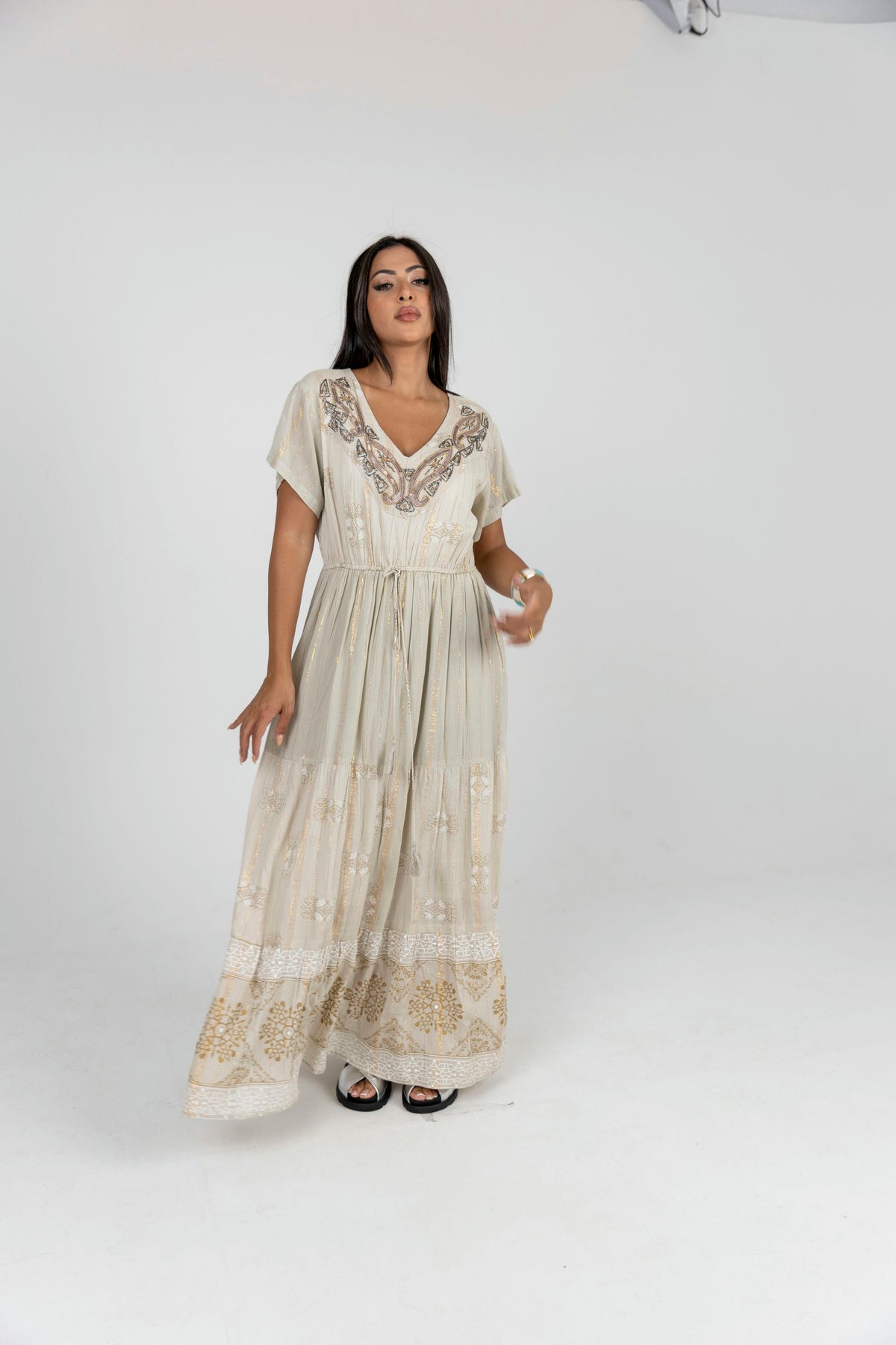 Beig Boho Dress