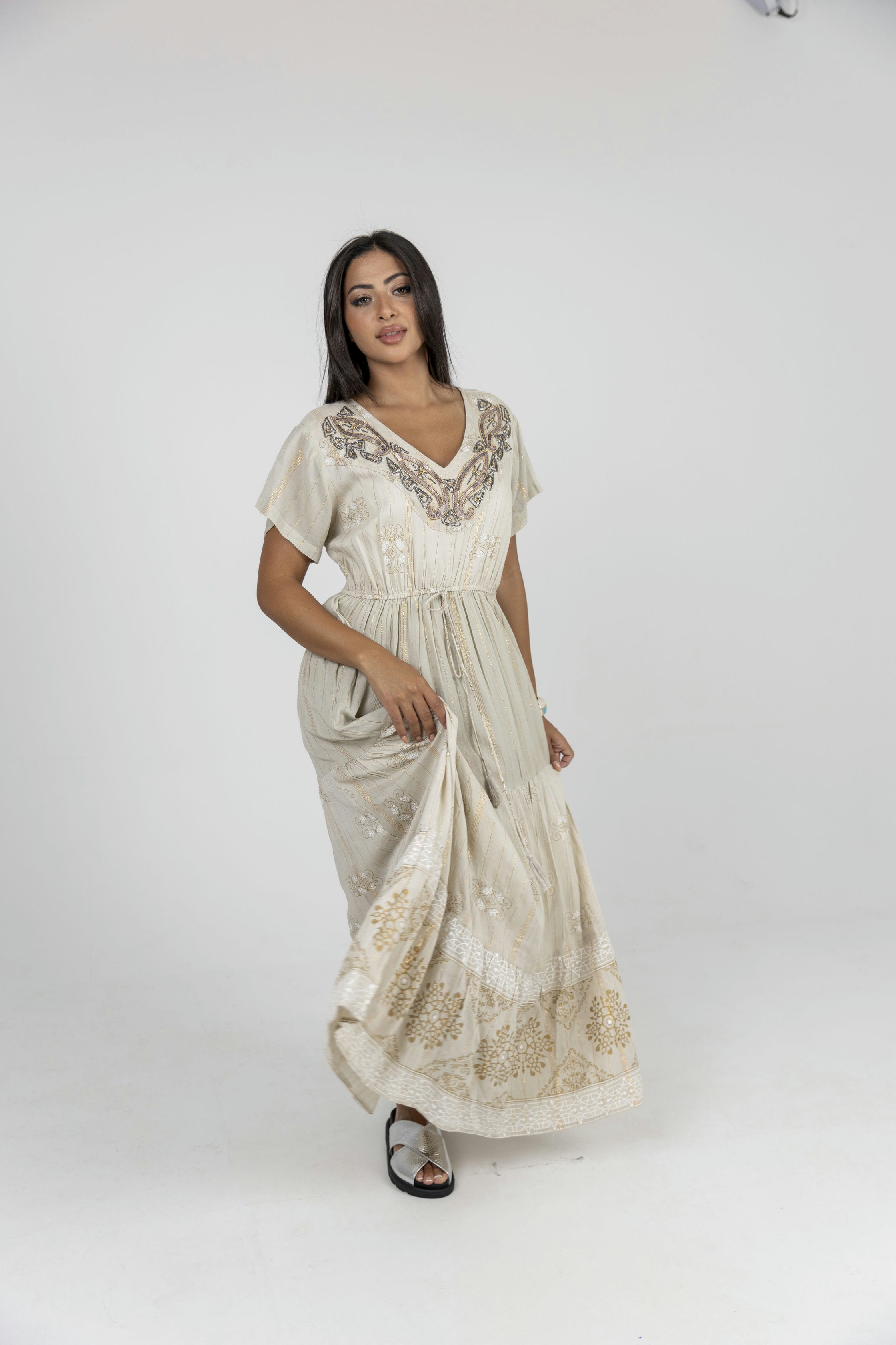 Beig Boho Dress