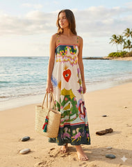 White Dress - Colorful Prints
