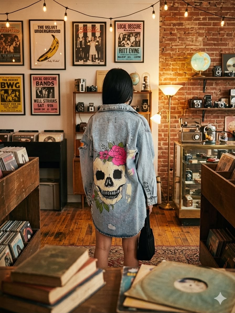 Denim Jackets Printed Back