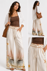 Nautical Voyage Wide-Leg Pants