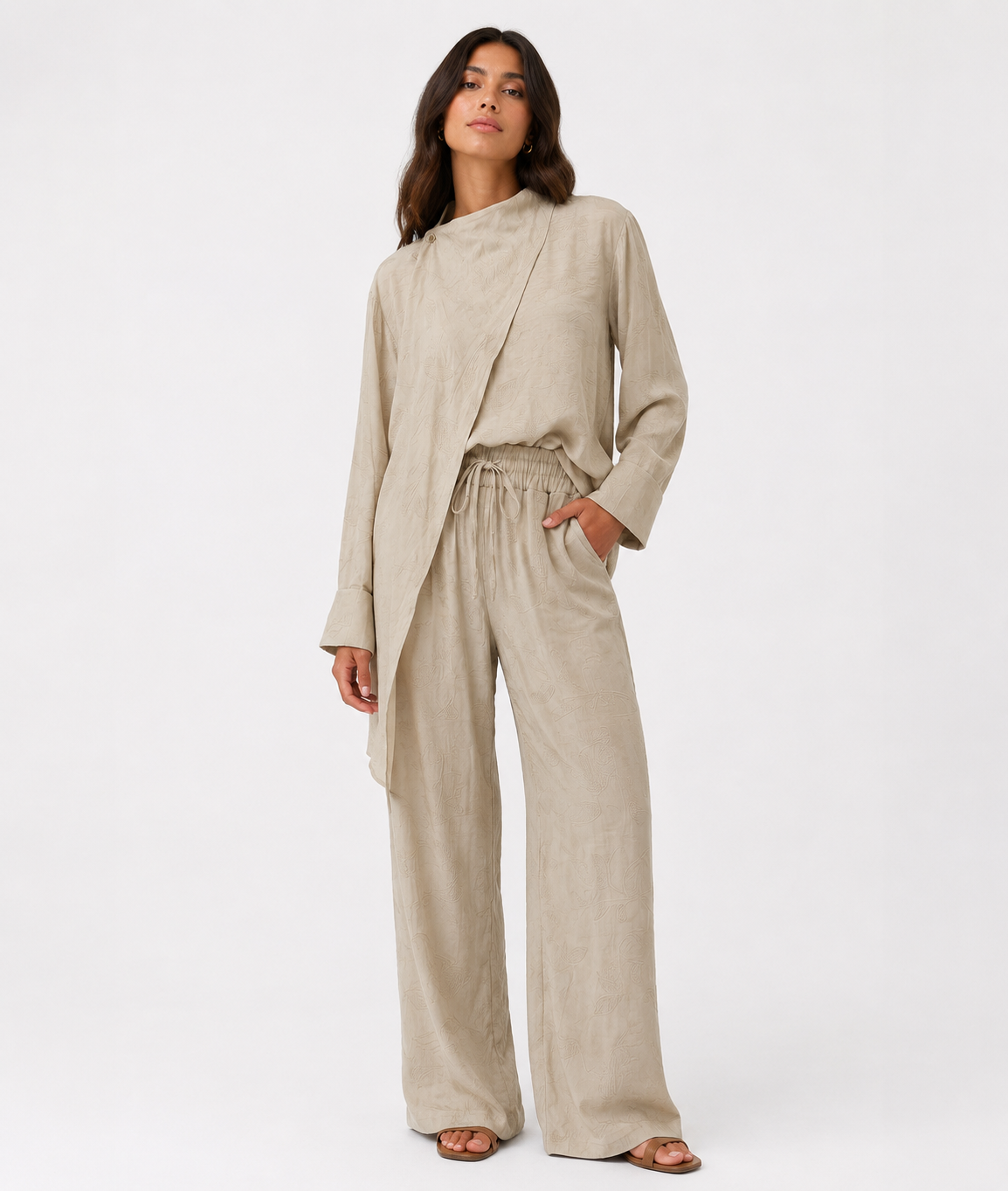 Beige Silk Set