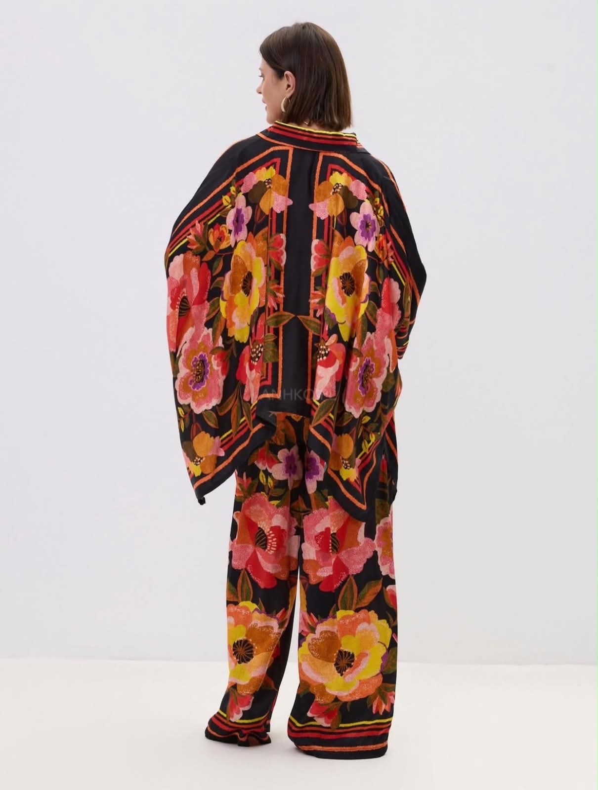 Silk Orange Floral Set