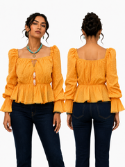 Sunkissed Salsa Peplum Top