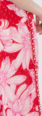 Crimson Bloom Palazzo Pants