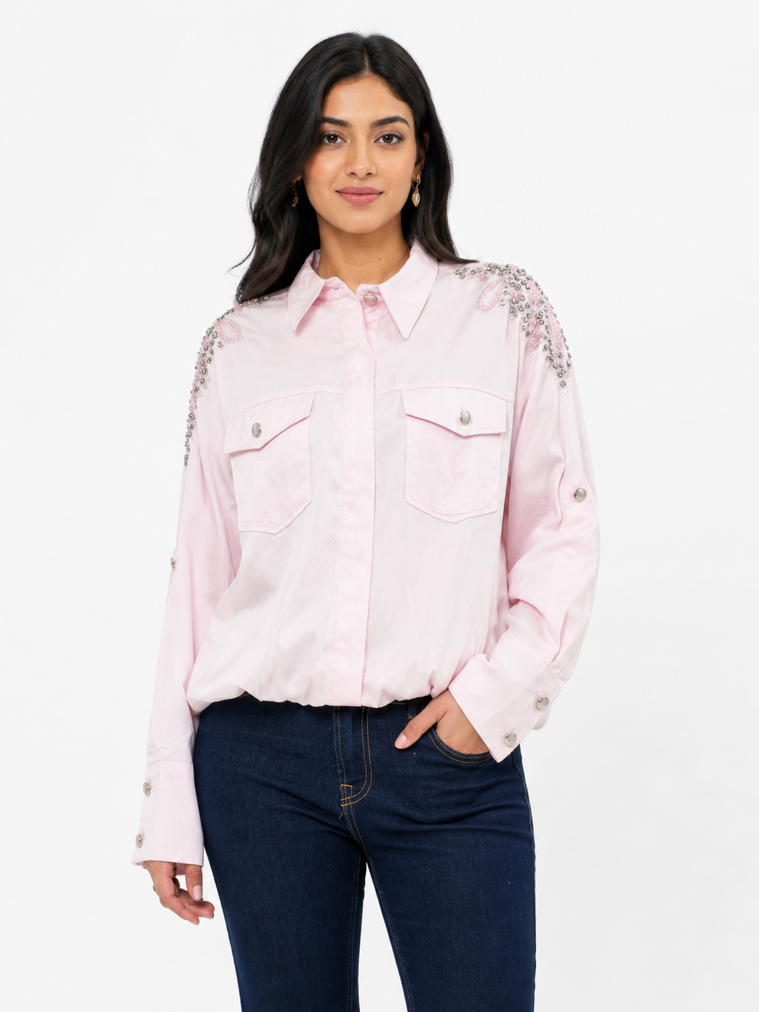 The Pink Beaded Luxury Top
