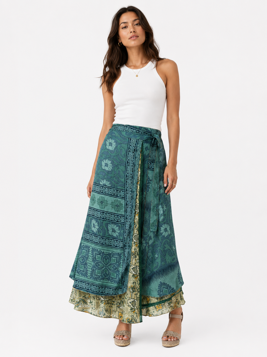 Double Face Indian Green Wrap